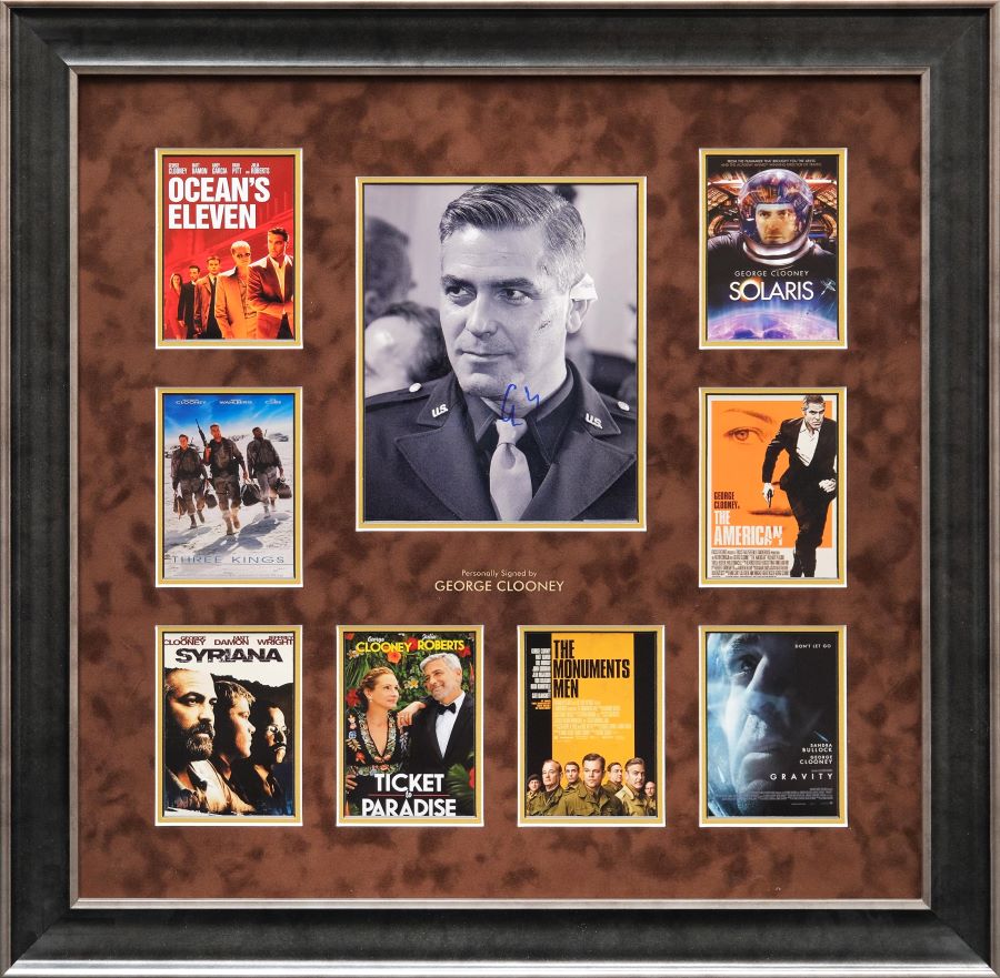 Filmography Photograph Display Signed by George Clooney - Memorabilia Framers Shop